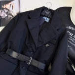 Winter jacket for women black with belt puffer jacket S-L