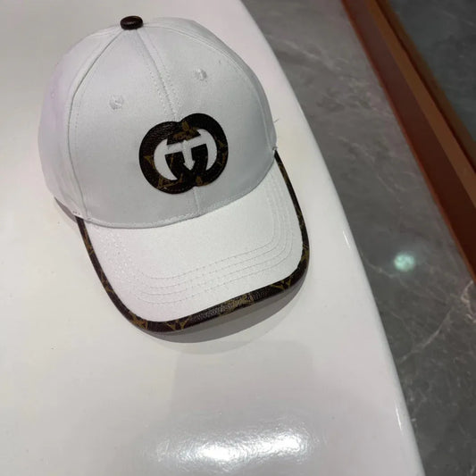 Brown, white, black and blue Caps