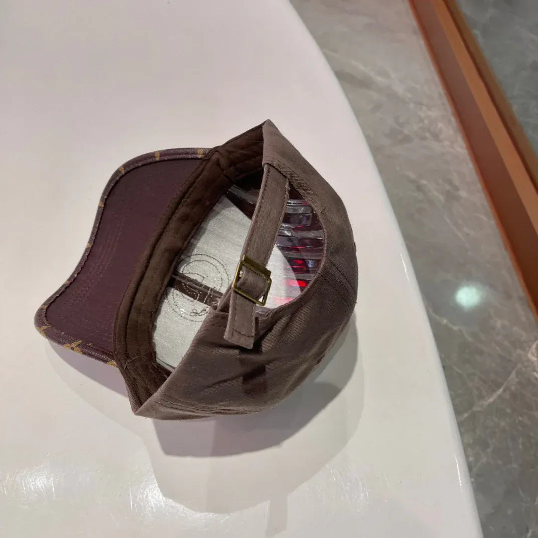 Brown, white, black and blue Caps