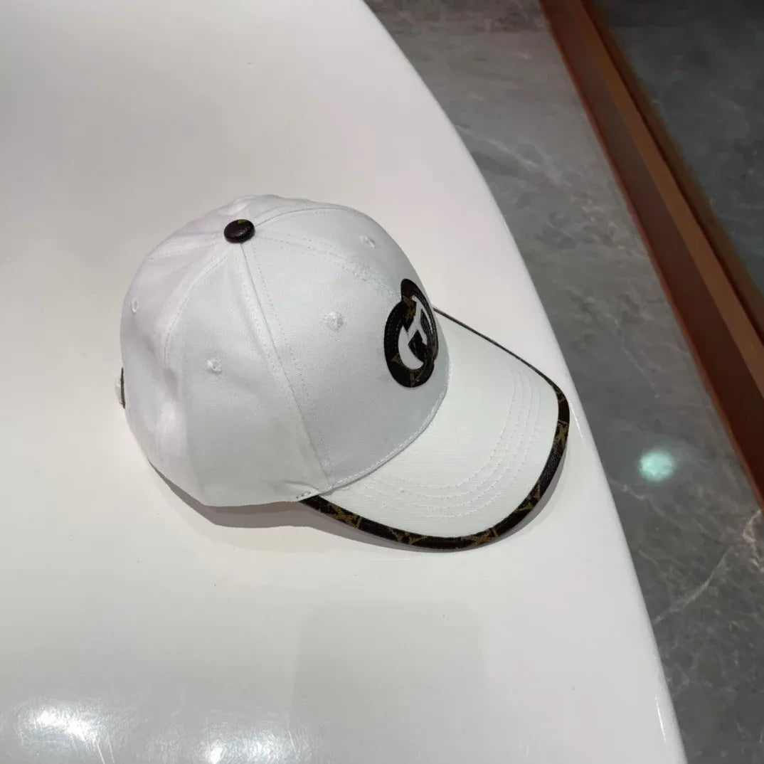 Brown, white, black and blue Caps