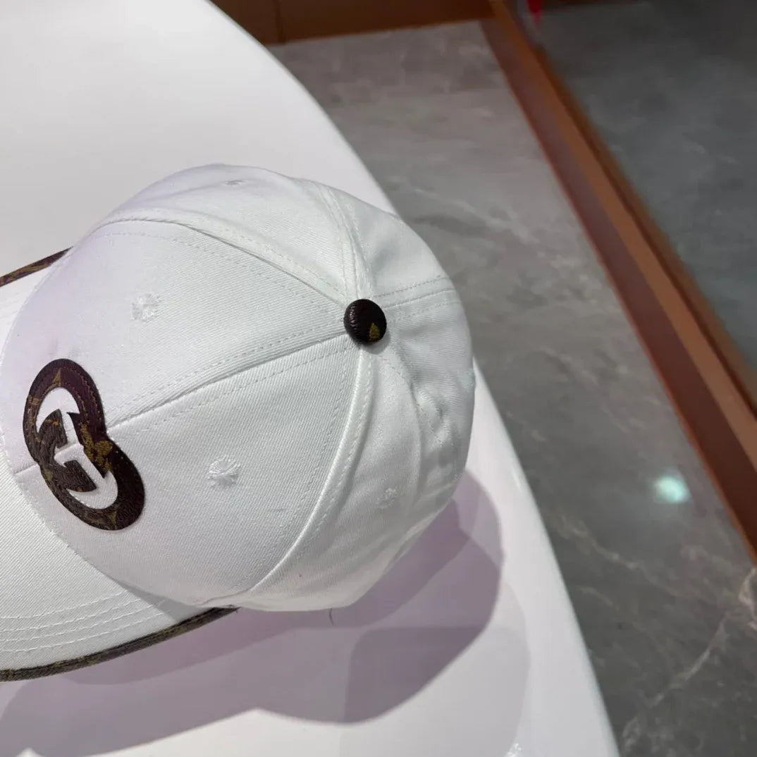 Brown, white, black and blue Caps