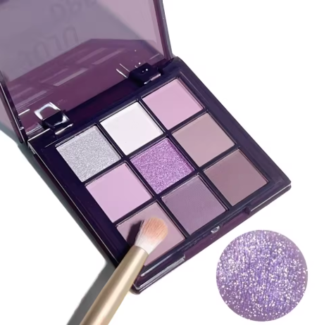 Dreamgirl Charming Purple Eyeshadow Palette 9 Colors Smoky Purple Low Saturation Pearly Matte Hot Purple Multicolor Eyeshadow