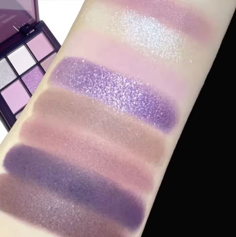 Dreamgirl Charming Purple Eyeshadow Palette 9 Colors Smoky Purple Low Saturation Pearly Matte Hot Purple Multicolor Eyeshadow