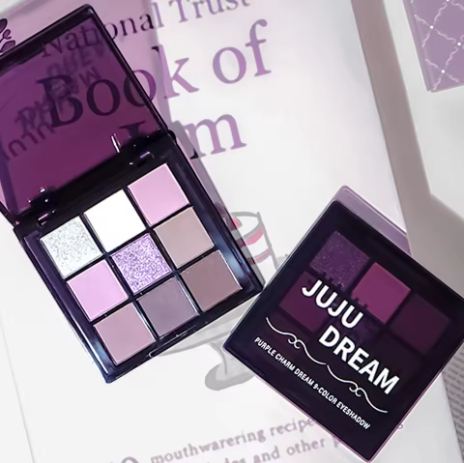 Dreamgirl Charming Purple Eyeshadow Palette 9 Colors Smoky Purple Low Saturation Pearly Matte Hot Purple Multicolor Eyeshadow