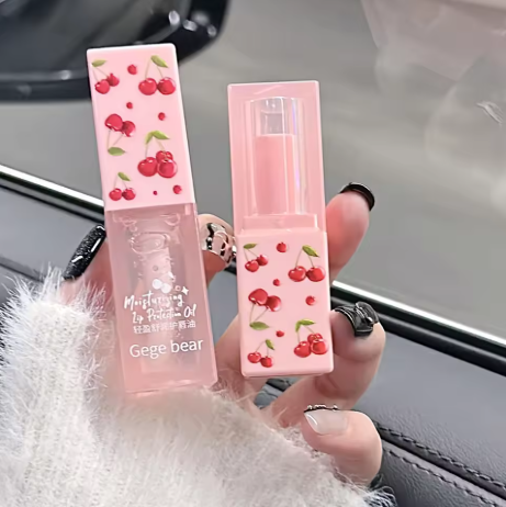 Cherry Moisturizing Lip Balm and Gege Bear Collection Light Moisturizing and Soothing Lip Balm for Winter Use