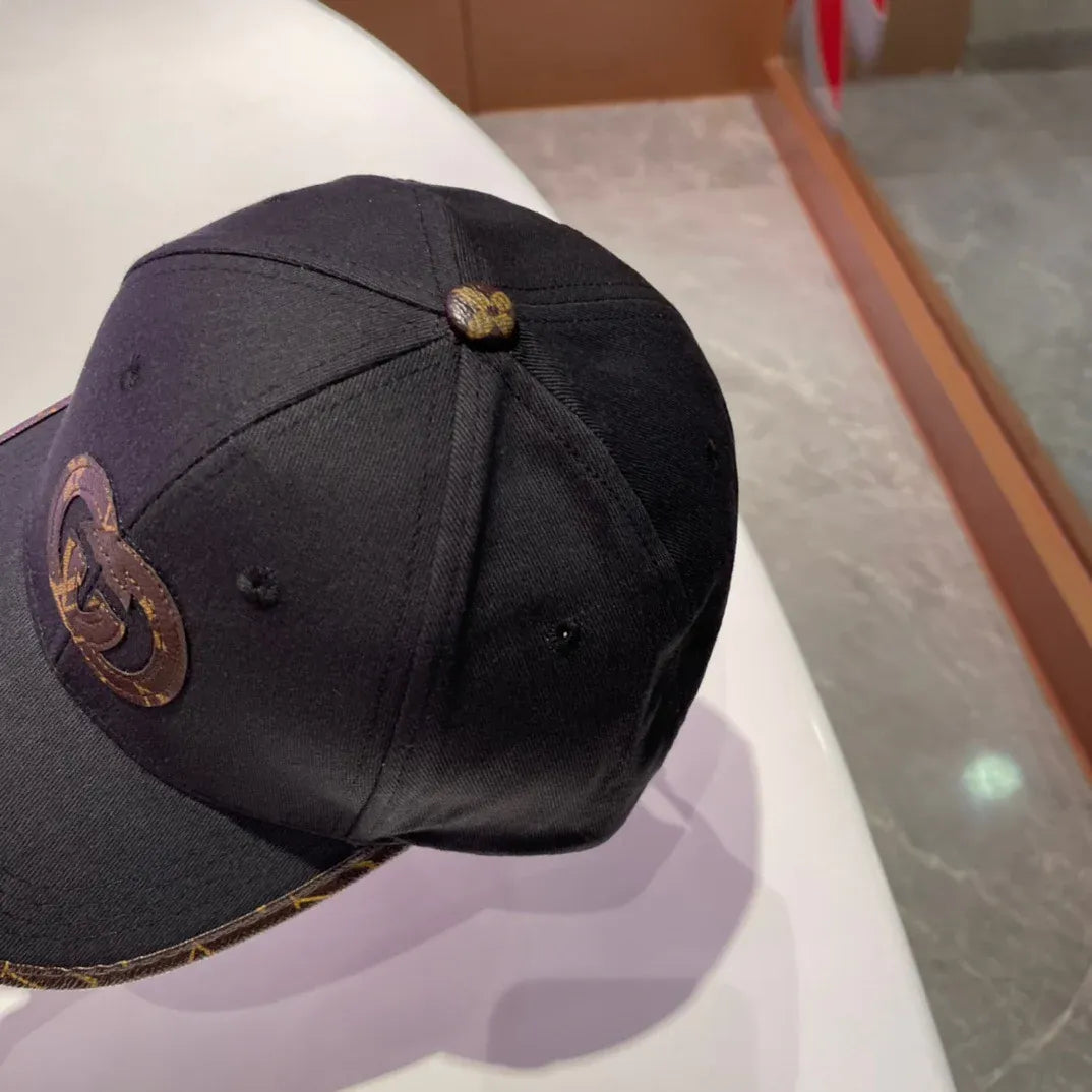 Brown, white, black and blue Caps