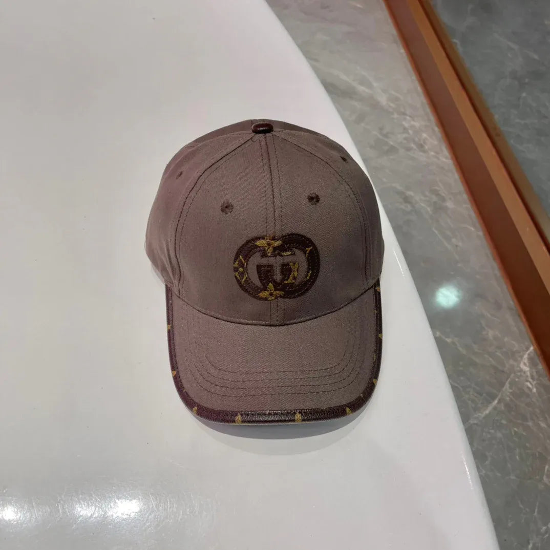 Brown, white, black and blue Caps