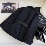 Winter jacket for women black with belt puffer jacket S-L