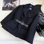 Winter jacket for women black with belt puffer jacket S-L