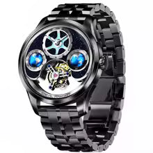 IDEAL KNIGHT Top Brand Luxruy Men's Watch, Advanced Automatic Mechanical Tourbillon Watch, Waterproof, Luminous Dual Zone Time