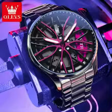 OLEVS 9937 Luxury Watch Rotating Dial Waterproof Luminous Stainless Steel Fashion Trend Quartz Watch Sports Watch